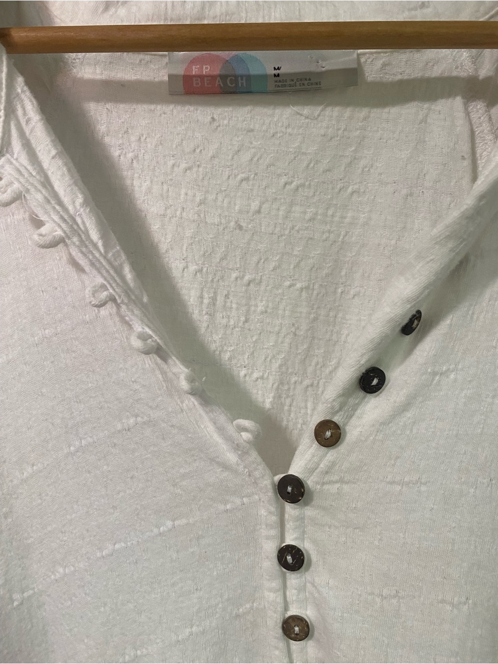 Free People Beach Women's White Button-Front Lightweight Tunic - Picture 5 of 8